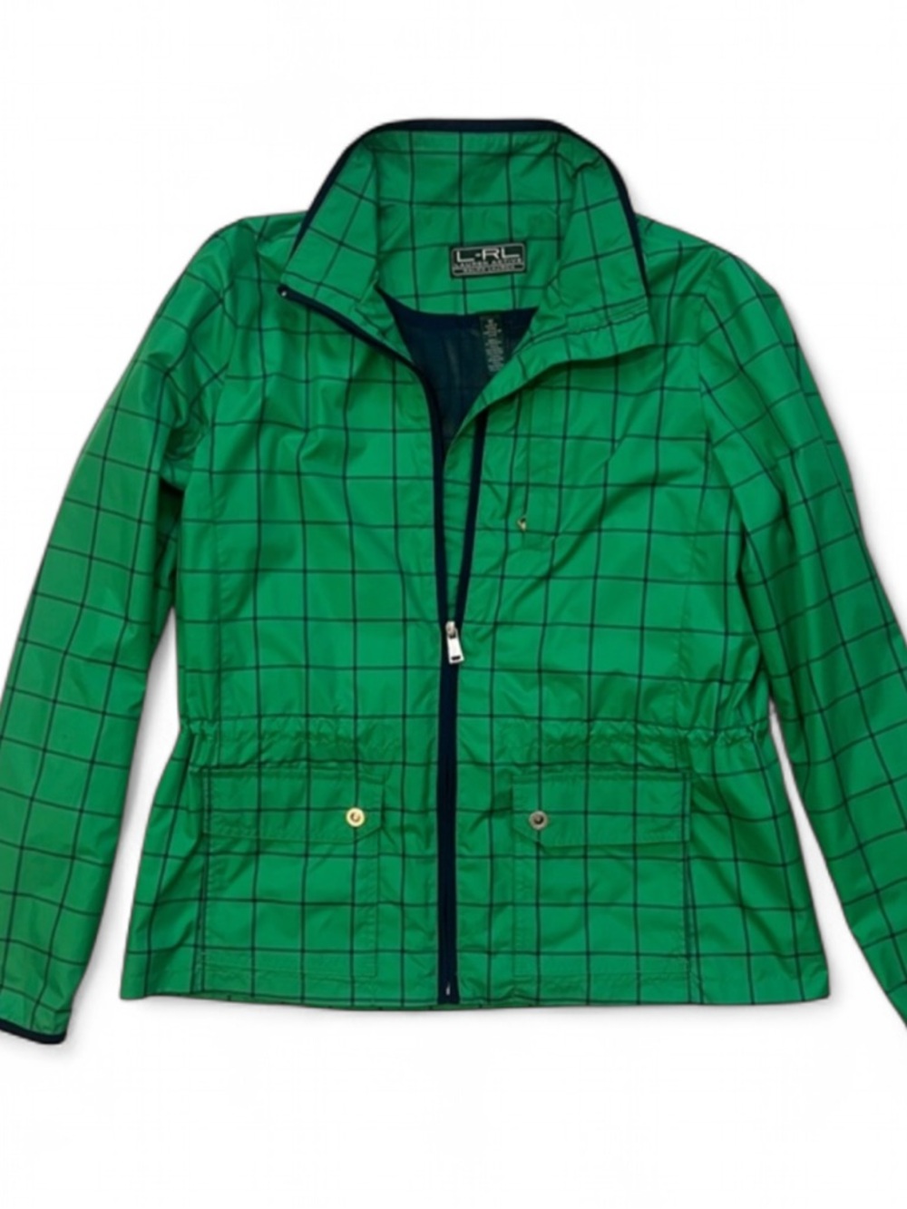 Vintage Ralph Lauren green and navy outdoor rain jacket
